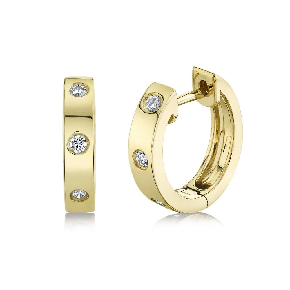 Shy Creation Diamond Huggie Earrings - Be On Park