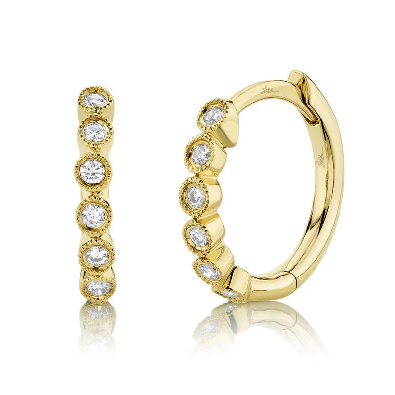 Shy Creation Diamond Huggie Earrings - Be On Park