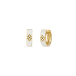 Roberto Coin Love in Verona White Enamel Earrings with Diamond - Be On Park