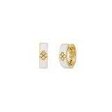 Roberto Coin Love in Verona White Enamel Earrings with Diamond - Be On Park