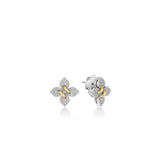 Roberto Coin Love in Verona Pave Diamond Flower Stud Earrings