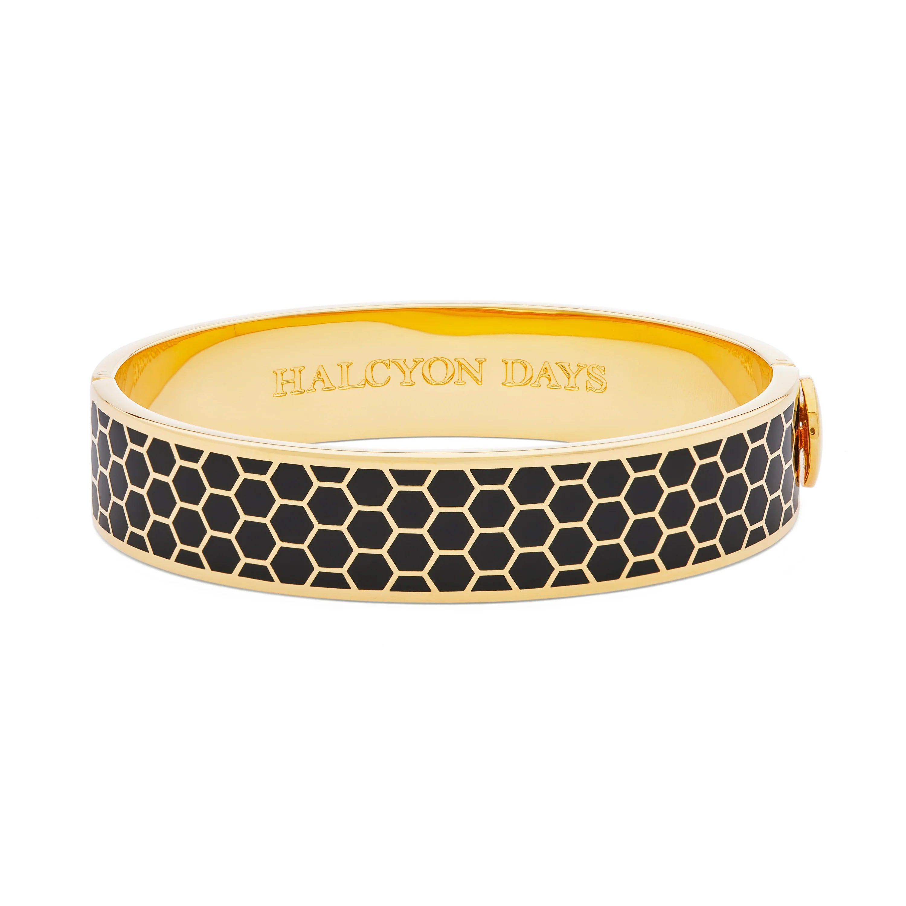 Halcyon Days Black Honeycomb Hinged Bangle - Be On Park