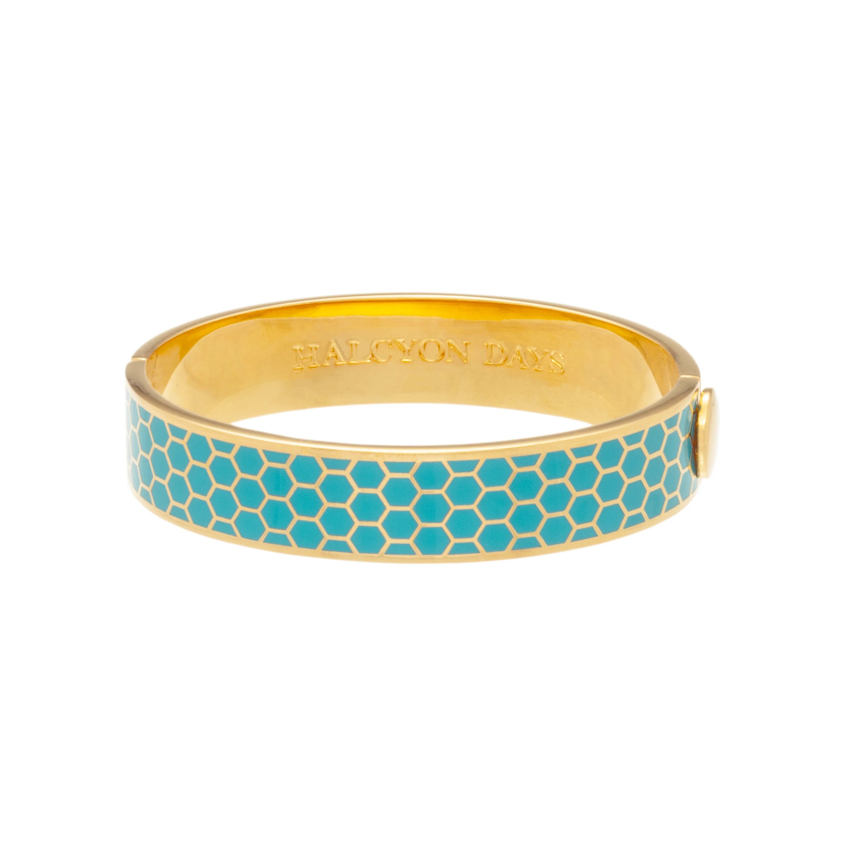 Halcyon Days Turquoise Honeycomb Hinged Bangle - Be On Park