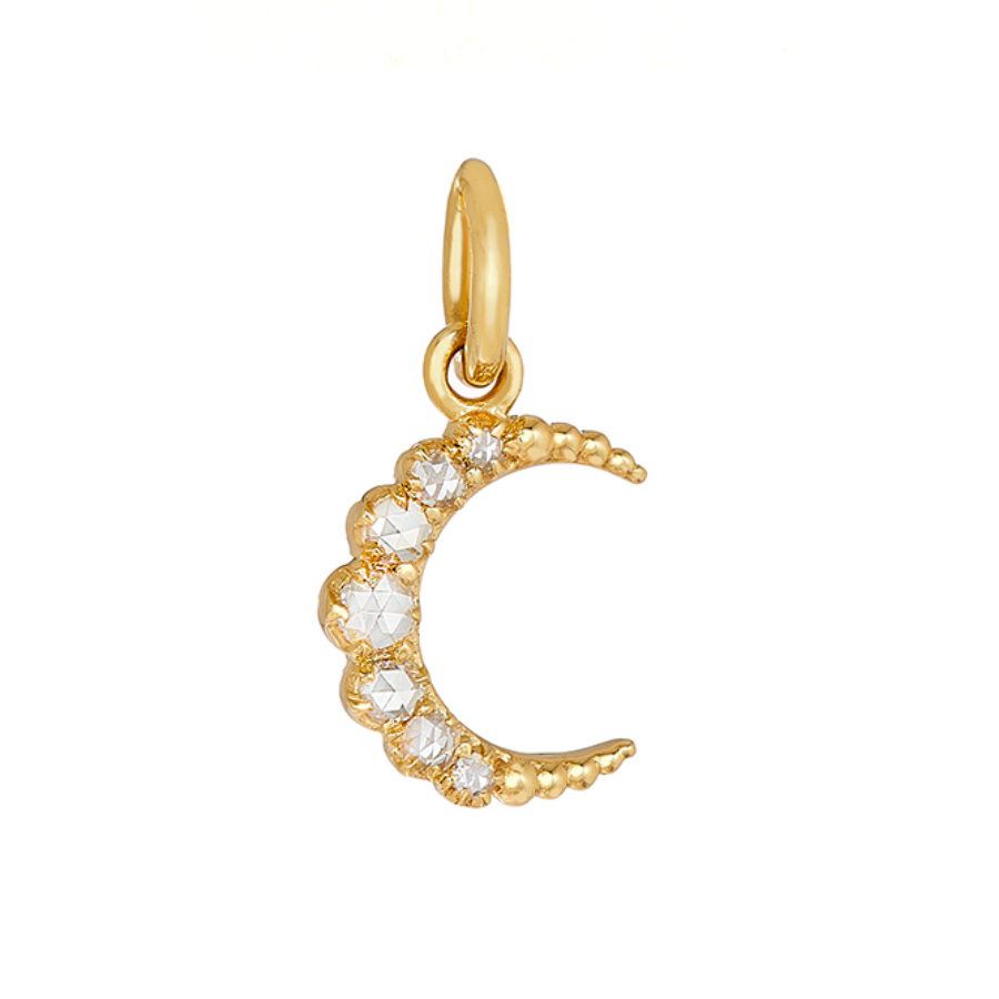 Sethi Couture Rose Cut Diamond Mini Crescent Moon Pendant - Be On Park