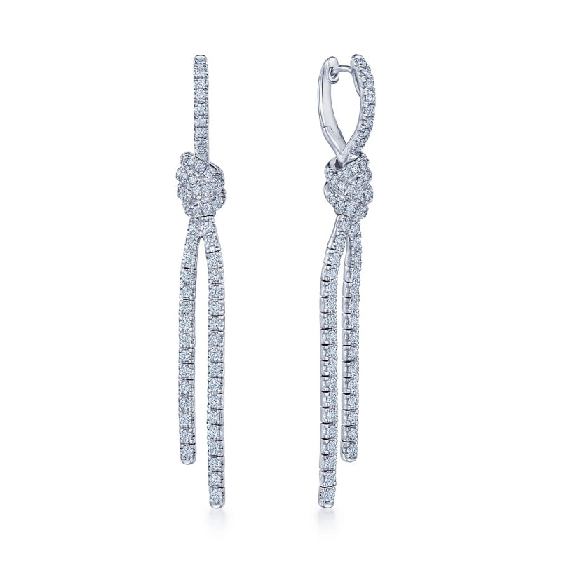 Kwiat Platinum Entwine Diamond Linear Earrings - Be On Park
