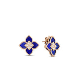 Roberto Coin VENETIAN PRINCESS DIAMOND AND LAPIS SMALL FLOWER STUD EARRINGS - Be On Park
