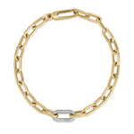 Roberto Coin DESIGNER GOLD SINGLE DIAMOND PAPERCLIP LINK CHAIN BRACELET - Be On Park