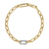 Roberto Coin DESIGNER GOLD SINGLE DIAMOND PAPERCLIP LINK CHAIN BRACELET - Be On Park