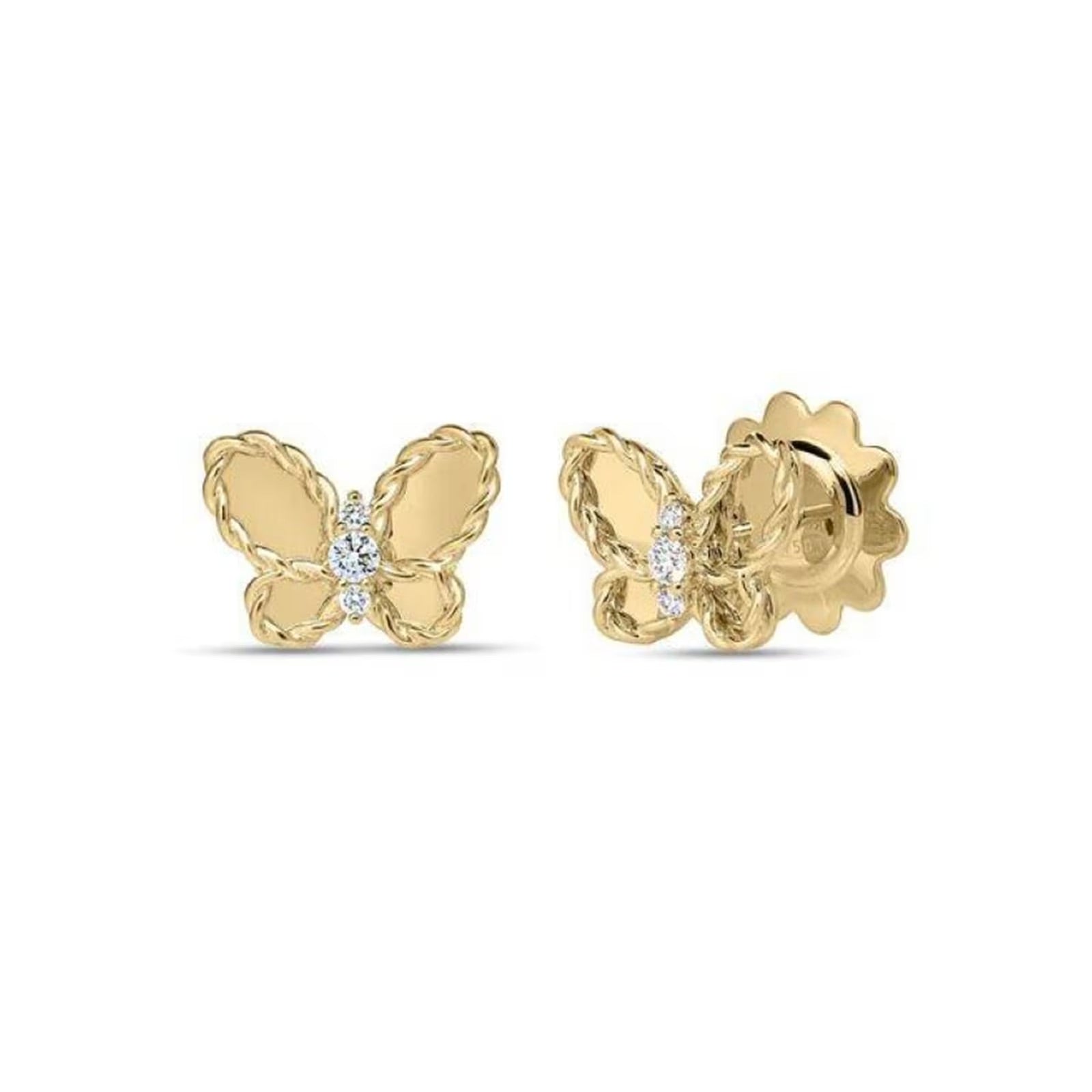 Roberto Coin Diamond Butterfly Stud Earrings - Be On Park