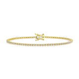 Shy Creation 14K Yellow Gold Diamond Tennis Bracelet