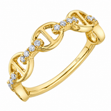 Shy Creation 14K Yellow Gold Diamond Link Ring