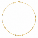 Shy Creation 14K Yellow Gold Diamond by the Yard Necklace