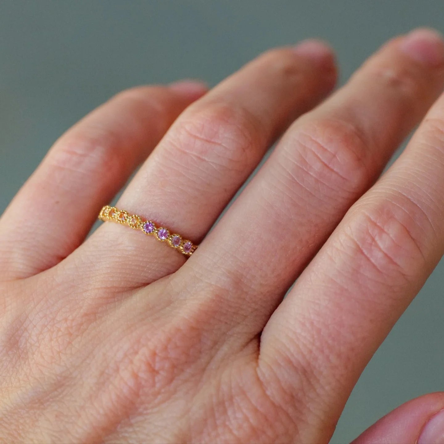 Sethi Couture Rainbow Sapphire Bezel Band - Be On Park