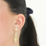 John Apel Geometric Drop Earrings with Diamond