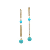 John Apel Diamond and Turquoise Drop Earrings