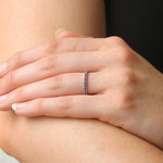 Kwiat Stackable White Gold Eternity Band with Blue Sapphires Size 6 - Be On Park