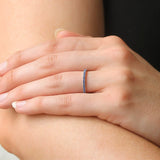 Kwiat Stackable White Gold Eternity Band with Blue Sapphires Size 6 - Be On Park