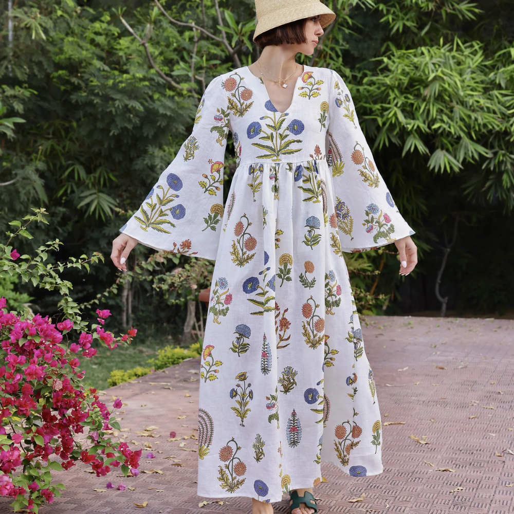 Maison Marigold Lugano Maxi Dress in Multi Botanical - Be On Park