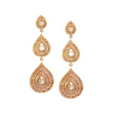 Sethi Couture Champagne Diamobd Earrings with Rose Cut Center