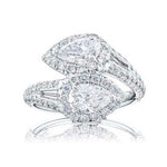 JB Star pear shape diamond "Forever Twogether" bypass ring with tapered baguette and round diamonds - Be On Park
