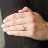 Goshwara 'Gossip' Round Blue Topaz and Diamond Stackable Ring