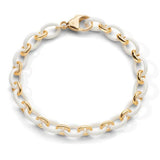 Monica Rich Kosann "Audrey" White Ceramic and Gold Link Bracelet, custom order