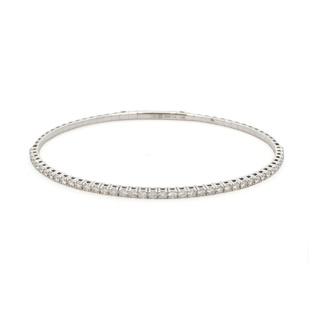 White Gold Diamond Flex Bangle - Be On Park