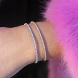 White Gold Diamond Flex Bangle - Be On Park