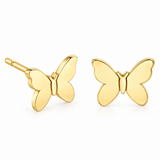 Sydney Evan 14K Yellow Gold Tiny Pure Butterfly Stud Earrings