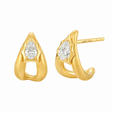 Jade Trau Spencer Small Diamond Hoop Earrings in 18K Yellow Gold - Be On Park