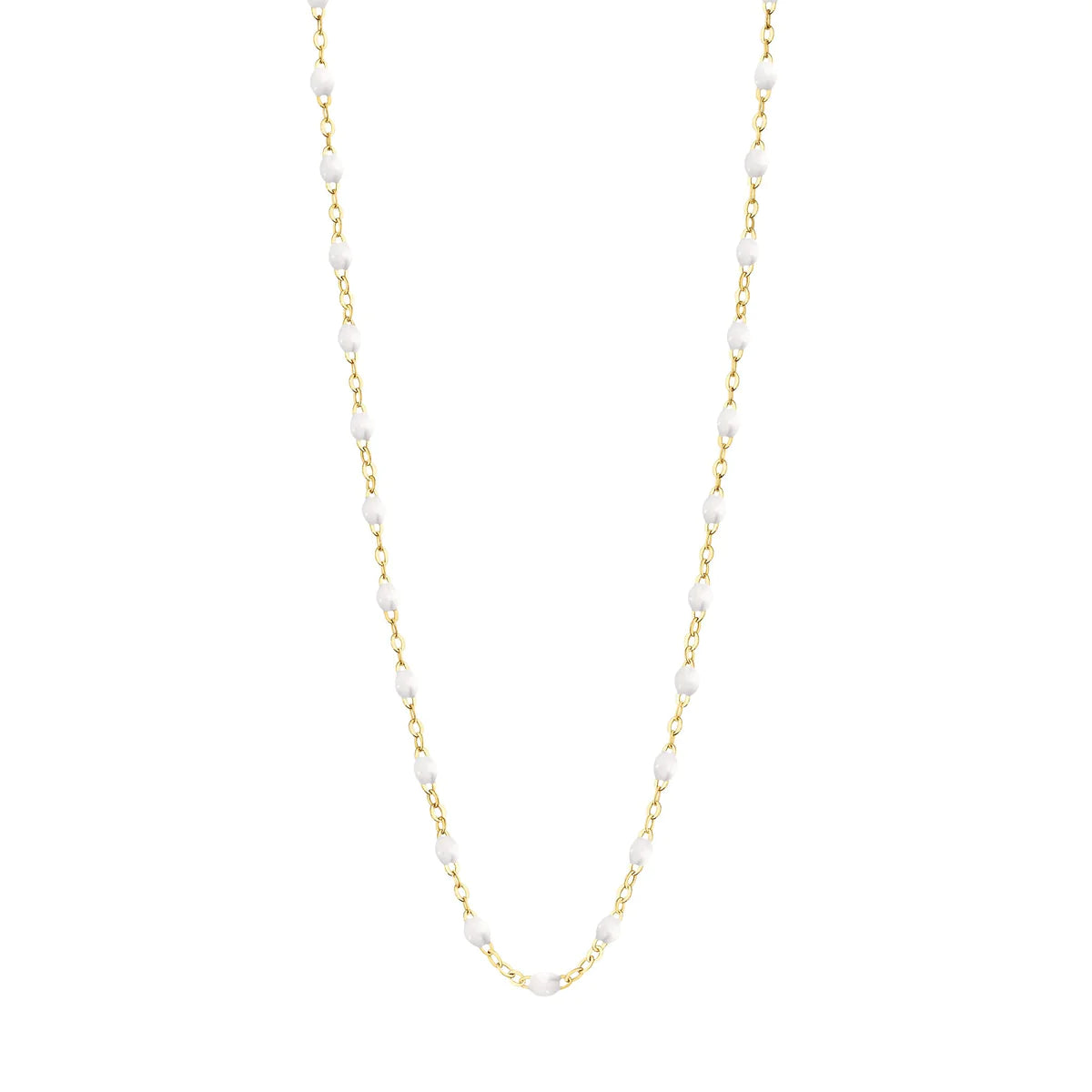 Classic Gigi Clozeau Necklace in Yellow Gold, 16.5", White - Be On Park