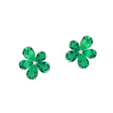 Goshwara 'G-One' Cluster Emerald and Diamond Flower Studs
