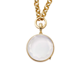 Loquet 18ky Large Round Locket on 18ky 16-18" Rolo Chain - Be On Park