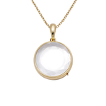 Loquet Midi Round Gold Locket 18k on 16-18" Rolo Chain - Be On Park