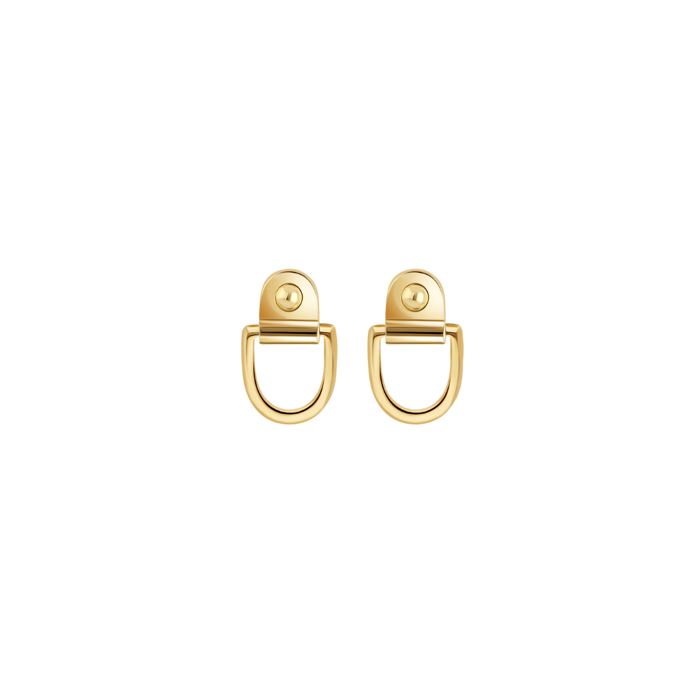 STATEMENT Yellow Gold Rivet M Earrings - Be On Park