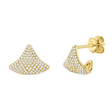 Shy Creation Yellow Gold Pave Diamond Kite Studs