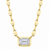 Shy Creation 14K Yellow Gold Emerald-Cut Diamond Sparkle Chain Necklace