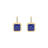 Goshwara 'Limited Edition' Square Cut Tanzanite and Diamond Earrings