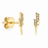 Sydney Evan 14K Yellow Gold Diamond Lightning Bolt Stud Earrings