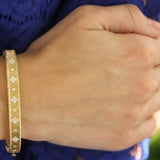 Roberto Coin Fleur de Lis diamond bangle with satin finish - Be On Park