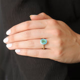 Goshwara 'Queen' Oval Emerald and Turquoise Enamel Ring