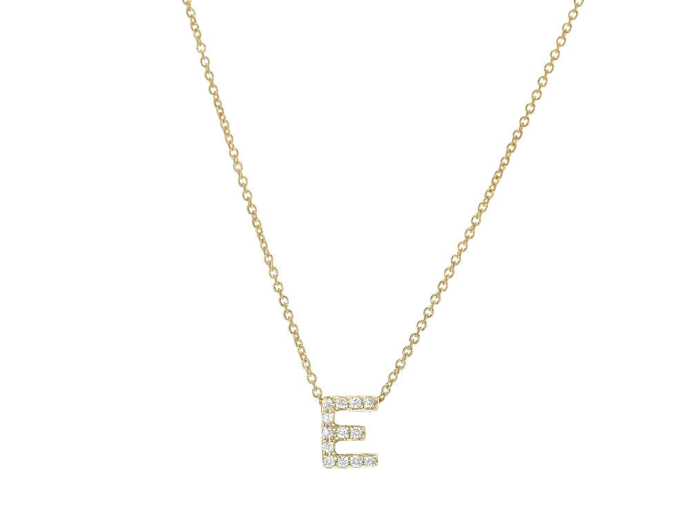 Roberto Coin 16-18" love letter diamond "E" necklace, additional letters available - Be On Park