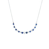 American Jewelry Design Blue Sapphire and Diamond Flexible Smiley Necklace