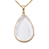 Loquet Nova Teardrop Gold Locket 18k on 22" Figaro Chain