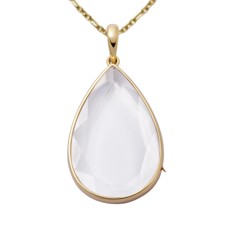 Loquet Nova Teardrop Gold Locket 18k on 22" Figaro Chain - Be On Park