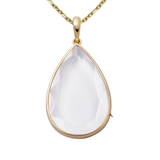 Loquet Nova Teardrop Gold Locket 18k on 22" Figaro Chain - Be On Park