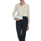 Il Bisonte Manuela Clutch Bag in Metallic Leather Color Metallic Silver - Be On Park