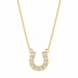Roberto Coin Tiny Treasures 18K Yellow Gold Diamond Horseshoe Necklace