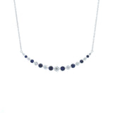 American Jewelry Designs Medium Diamond and Sapphire Smiley Bar Necklace