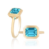 Goshwara Manhattan Blue Topaz Bezel Set Ring